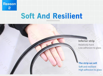 Car Vehicle Insert Rubber strip Wiper Blade (Refill) 6mm Soft 14" 16" 17" 18" 19" 20" 21" 22" 24" 26" 28" 1pcs Accessorie