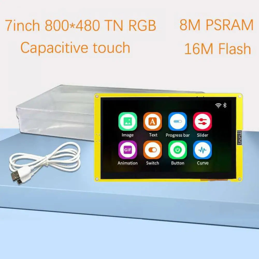 ESP32-S3 7" Smart Display Screen 7.0 inch RGB LCD TFT Module Capacitive Touch Screen8M PSRAM 16M Flash ESP32-8048S070C
