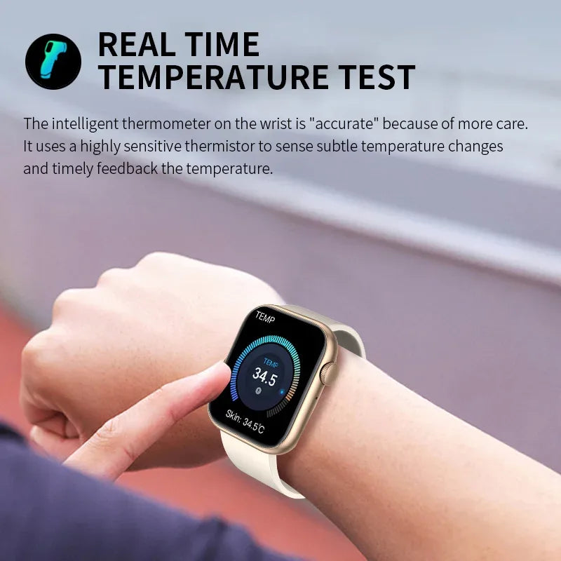 LIGE New Women Smart Watch 1.85 Full Touch Bluetooth Call Smart Wristwatch Body Temperature Watch Sports Bracelet Men Smartwatch