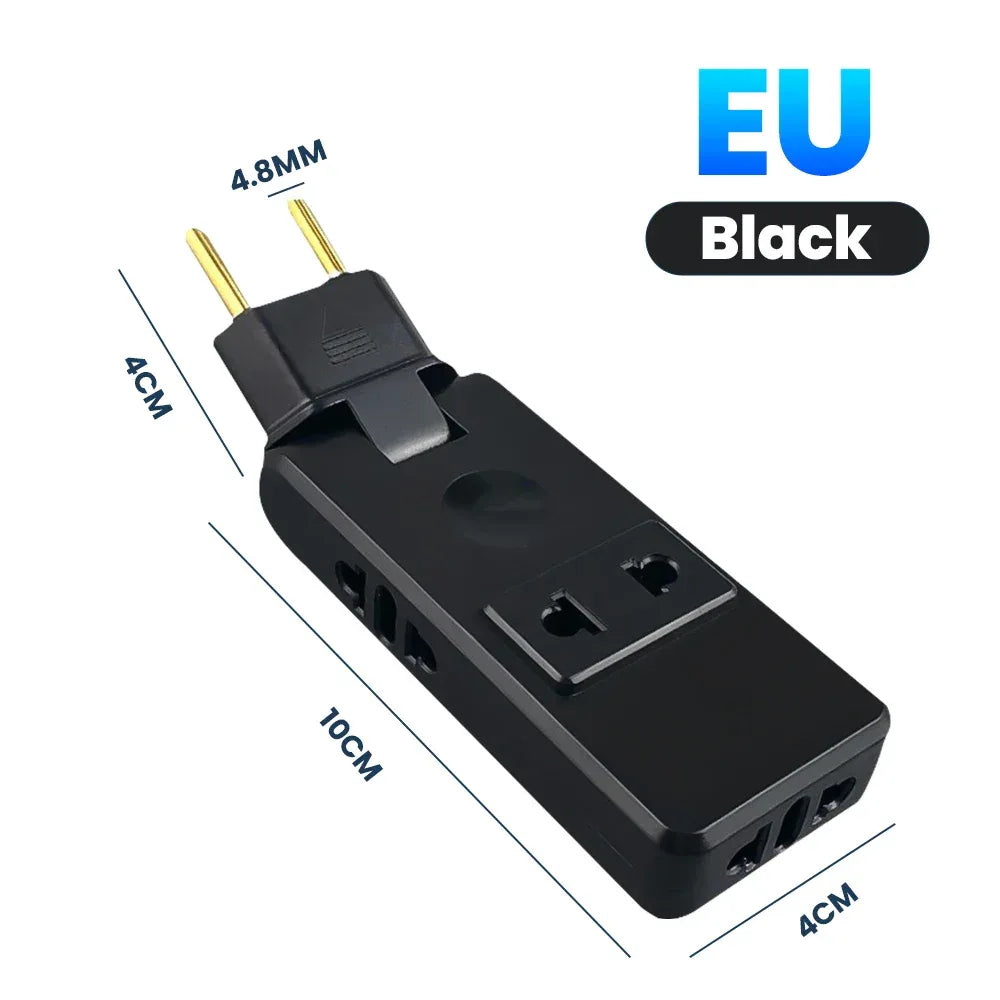 Protable Travel Power Converter Wall Outlet Plug Adaptors 4 in 1 EU 4.8MM Extension Chargers Adapter 180° Rotation Plug Adapter