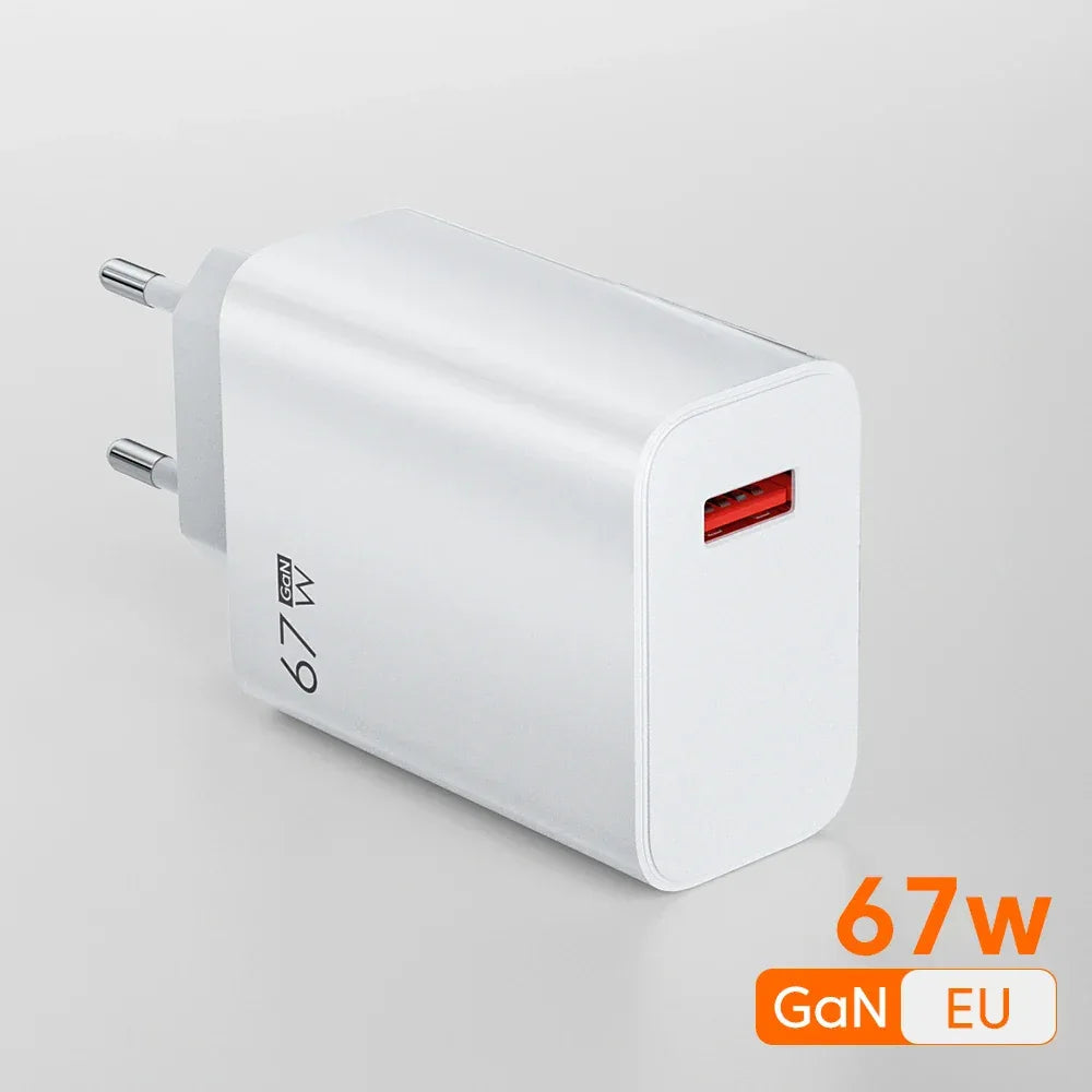 EU US UK Plug 67W 6A USB Fast Charger For Xiaomi 10T 11 12 Lite 13T Redmi Note 10 11T 12 13 POCO X4 X5 F5 Type C Charging Cable