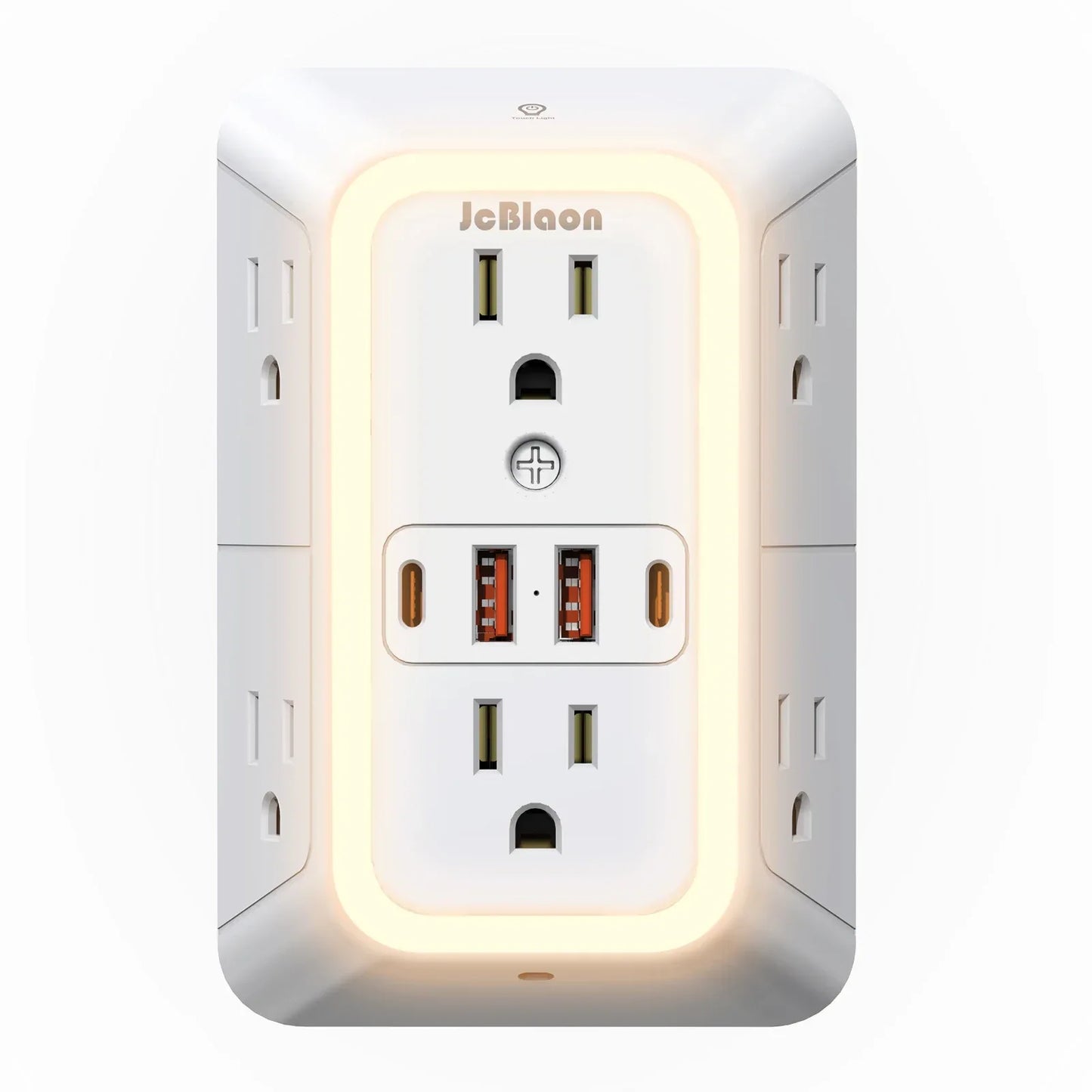 US AC Plug with Induced Light Wall Mounted Power Strip Multi-sockets Network Filter with USB Charging Network Filter Adapter