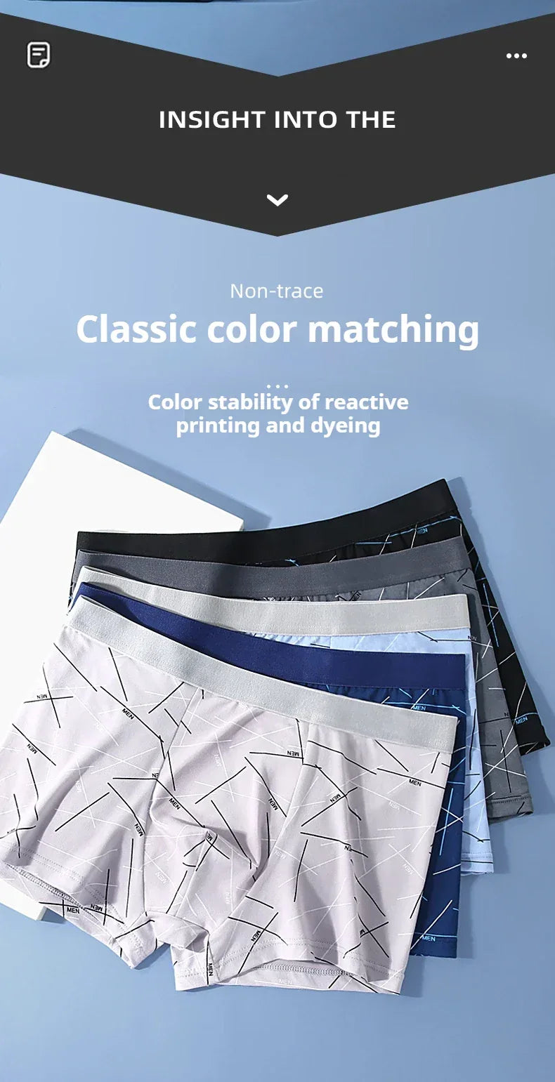 6Pcs Men's Sexy Underwear Boxers Mens Short Soft Comfortable Breathable Fashion Antibacterial Trunks Fitness Running Man Shorts