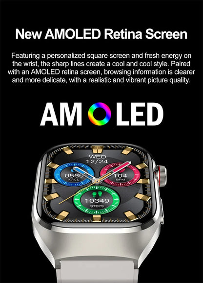 2026 New Professional-Grade Smart Watch Men ECG+PPG Uric Acid Body Fat Health Analysis IP68 Waterproof AMOLED Smartwatch Women