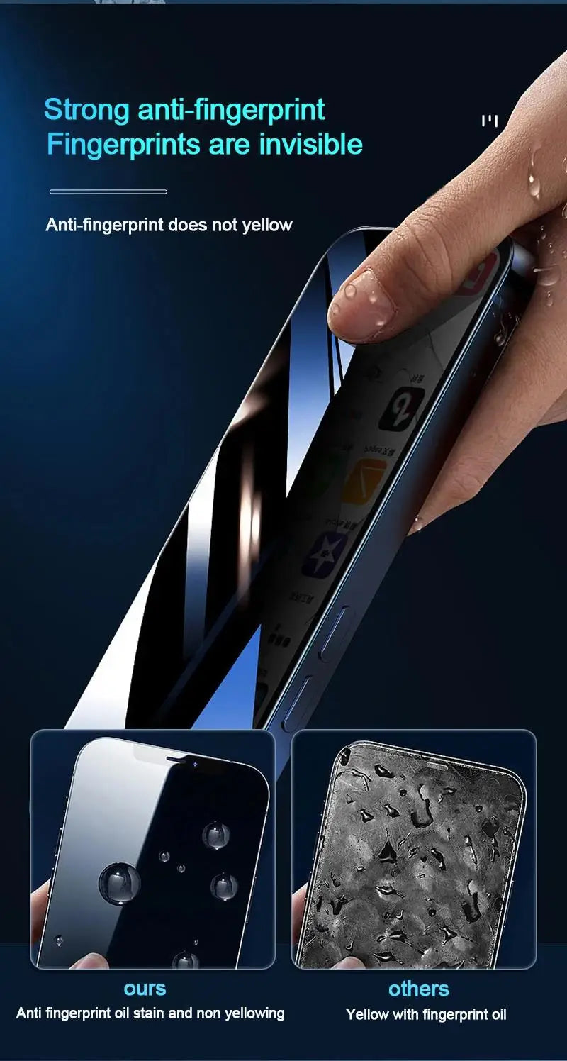 1-5pcs Anti Spy Screen Protector For iPhone17 16 15 14 13 12 11 Xs Pro Max17Air XR Plus mini Tempered Glass Privacy Peep by PDG ibma