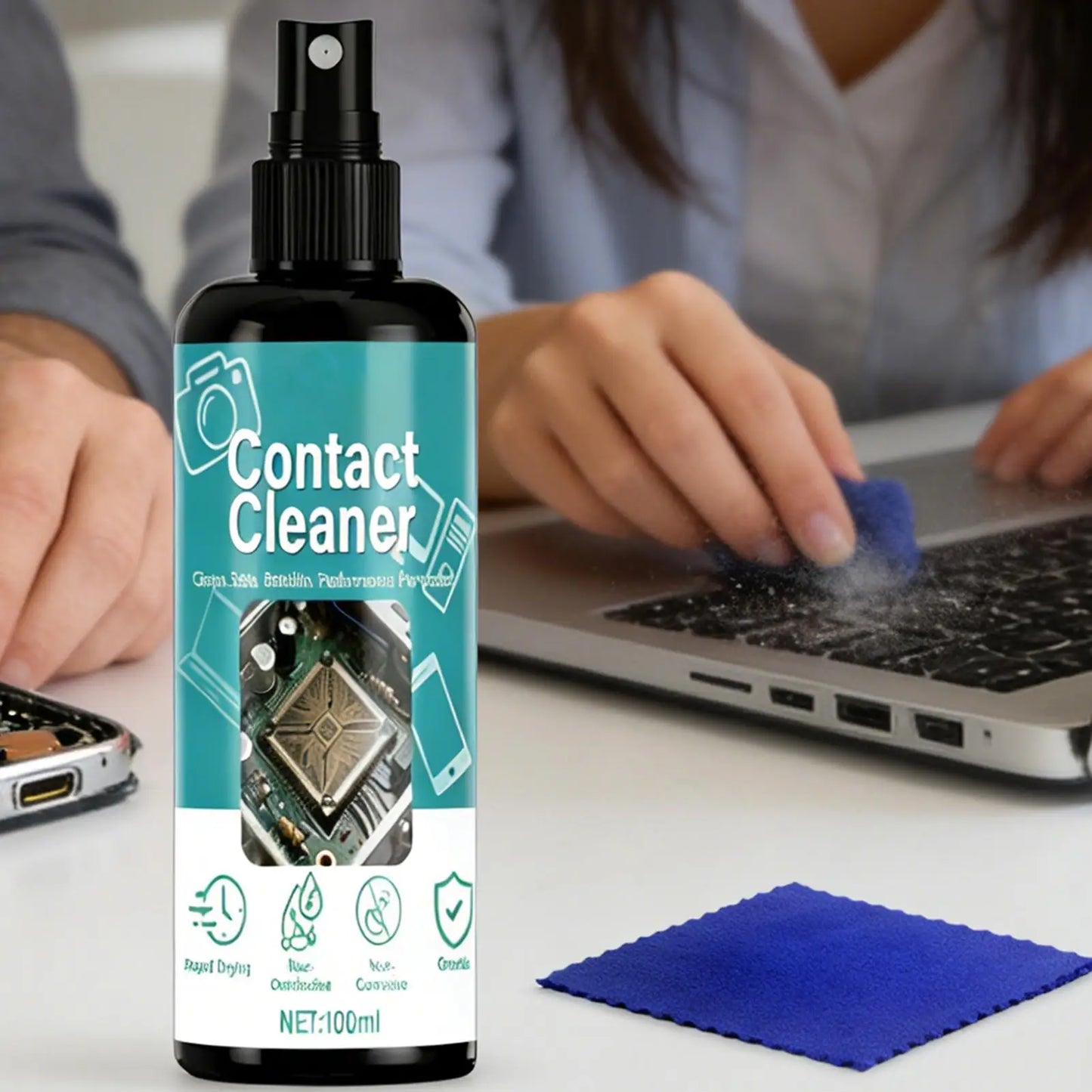Contact Cleaner No Damaging Cleaning Liquid 100ml Electronic Circuit Board Cleaner For PCB Motherboard Connectors Laptop Phone