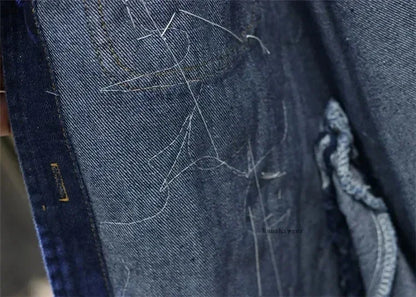 Spring Autumn Loose Vintage Flower Embroidered Denim Jacket Women Single-breasted Casual Raw Fringe Hole Jeans Jackets Female