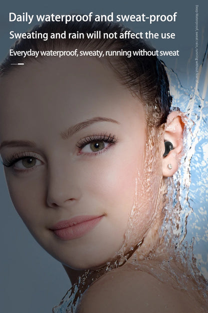 Écouteurs intra-auriculaires invisibles TWS Mini sans fil Bluetooth 5.3 avec microphone et réduction de bruit pour téléphone