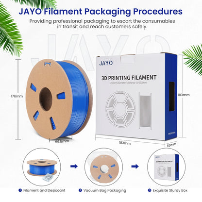 JAYO PETG/PLA+/SILKPLA/PLAMeta/PLAMatte/ABS/ PLA Filament 1.75mm 1.1/0.65KG 3D Printer Filament For FDM 100% No Bubble Mix Color