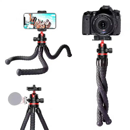 FGCLSY 2025 Flexible Octopus Tripod for iPhone smartphone Camera DSLR 2in1 Design With Phone Holder Side Cold Shoe 1/4'' Screw