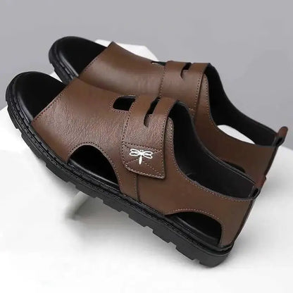 2025 New Fashion Brand Roman Sandals For Men Soft Sole Comfortable High-Quality Leather Beach Men's Casual Shoes
