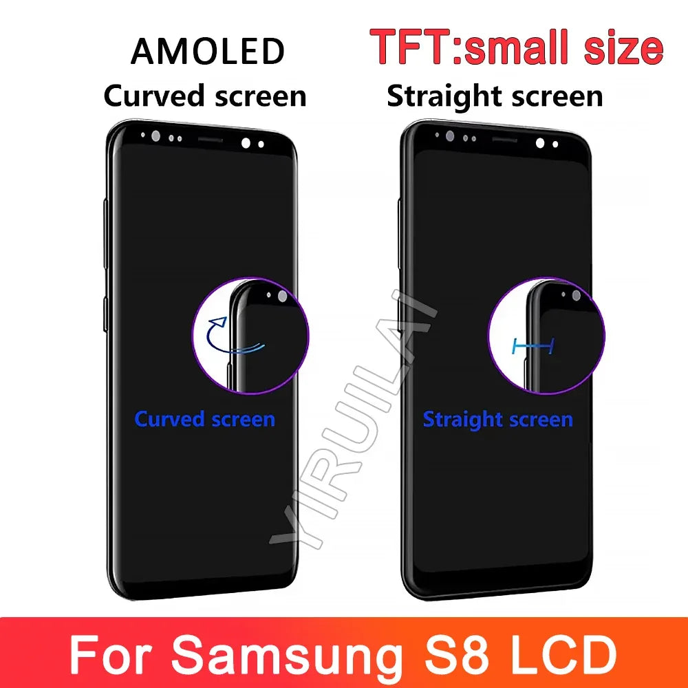 TFT Screen For Samsung Galaxy S8 LCD With Frame G950F G950U Touch Screen Repairment Parts Assembly Display Without Fingerprints