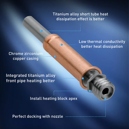Anycubic Kobra 3 Combo Spare parts Bimetal Heat Break Brass Nozzle Upgrades Throat Throats Hot End 3D Printer Accessories