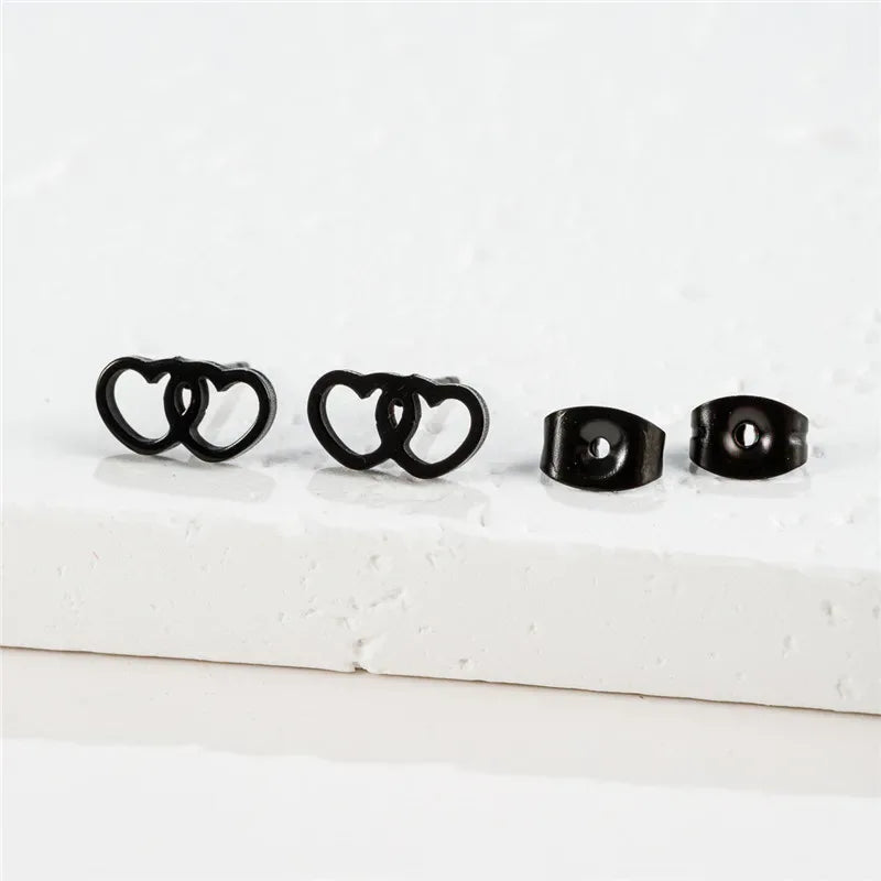 Fashion Small Heartbeat Stud Earrings Medical ECG with Heart Earings for Women Everyday Jewelry Girls Valentine's Day Gift
