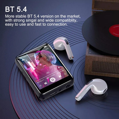 8-128GB MP3 Music Player Full Screen Touch MP4 Bluetooth Built-in Speaker Portable HiFi Music Player Video Playback recording