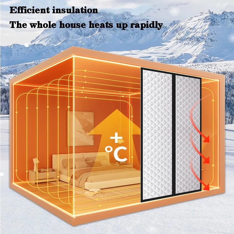 Winter magnetic cotton door curtain, thickened, warm, windproof, partition curtain, soundproof, cold proof, blackout curtain