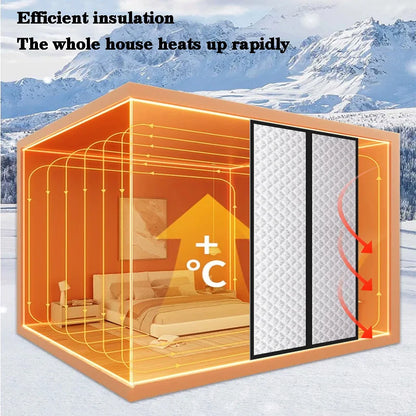 Winter magnetic cotton door curtain, thickened, warm, windproof, partition curtain, soundproof, cold proof, blackout curtain
