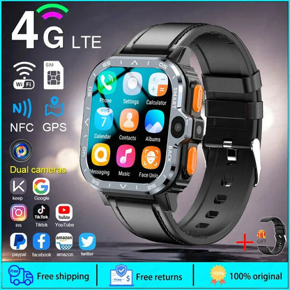 2024 New SIM Smart Watch 2.03inch 4G Network GPS Wifi NFC Dual Camera 64G ROM Storage Google Play Small mobile phone Smartwatch