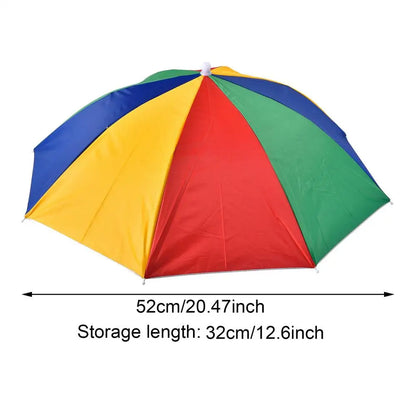 Foldable Head Umbrella Hat Portable Foldable Rain Umbrella Hat Outdoor Fishing Sunshade Hat for Golf Gardening Camping