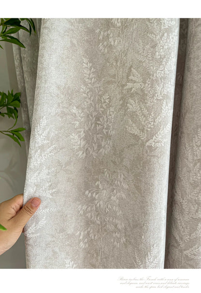 French Retro Style High-end Luxury Romantic Jacquard Chenille Lace Blackout Curtain Bedroom Door Screen Shutter Home Decor