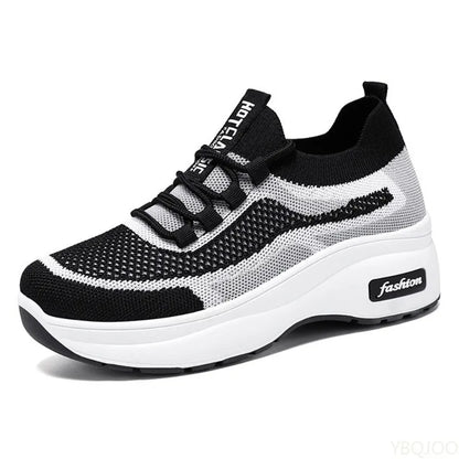 Spring Autumn New Women breathable Thick Bottom women sneakers Casual Comfortable Shoes Lace up Fashionable Versatile shoes