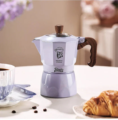 Double Valve Moka Pot Coffee Mocha Pot Set Espresso Moka Pot Electric Stove Heated Brewed Coffee Pot Italian Barista Tools 220v