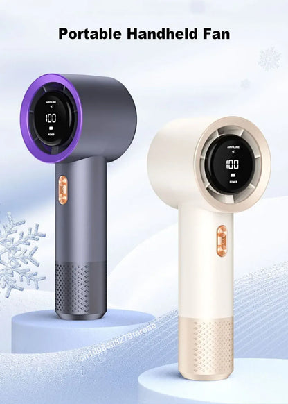 3000mAh Handheld Fan Portable Turbo Fan Air Cooler 199 Gears High-Speed Fans Smart Mini Hand Fan Outdoor Travel Camping Fan