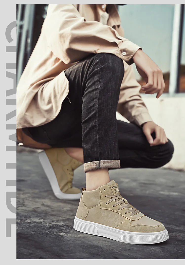 Brand Men's Vulcanzed Shoes Platform High Top Man Sneakers Lightweight Male Running Shoes Breathable Comfort Casual Sport Shoes