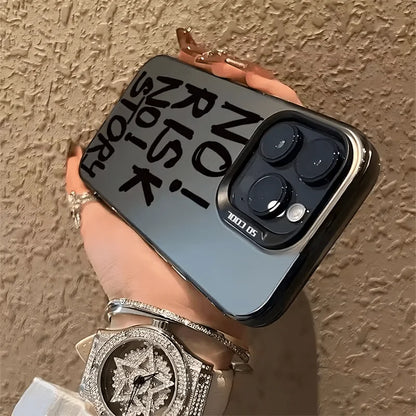 NO! RISK NO! STORY pattern phone case suitable for iPhone 17 16 15 14 13 12 11 Pro/Max/Plus anti drop and shockproof back cover