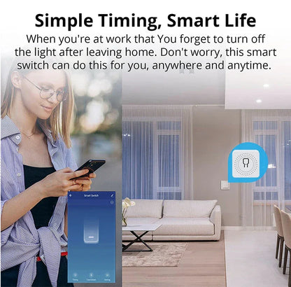 16A Mini Tuya Smart WiFi Switch RF433MHz Home Automation Breaker Voice Control With Alexa Google Home 100-240V 20A 2 Way Control