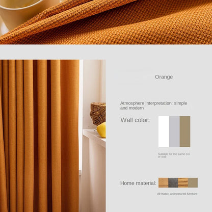 Modern Simple Balcony Drapes Light Luxury Bedroom Thick Blackout Curtain Large Area Bay Window Curtains Home Living Room Drape