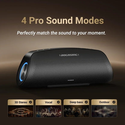 BOGASING G7 Pro Powerful Bluetooth Speaker, 120W Loud Stereo Sound Party Speaker, 20H Playtime, 2-Way Audio, RGB Breathing Light