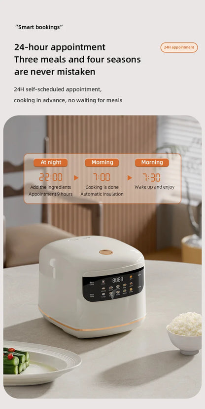 DIVEDEER 2L Electric Rice Cooker Non-stick Pot Smart Features Reservation Keep Warm Functions Perfect for 1-2 Person Households