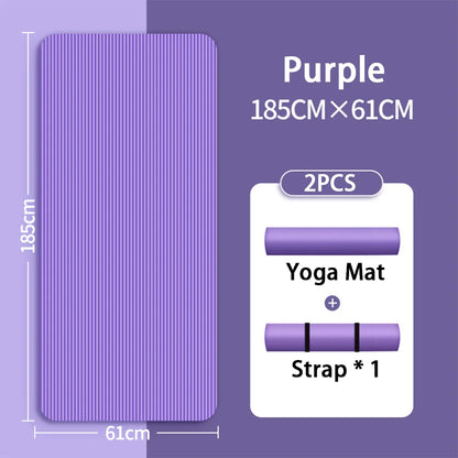 8mm yoga mat, suitable for beginners, lengthened and thickened for exercise, non slip fitness yoga mat for home use ﻿
