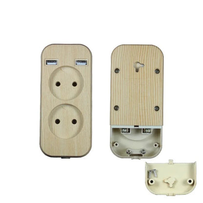 2025 New Upgrade European Plug Socket EU Plug Adapter With 2 USB Outlet Charger Multi Function Travel Charger For Phones Tablets