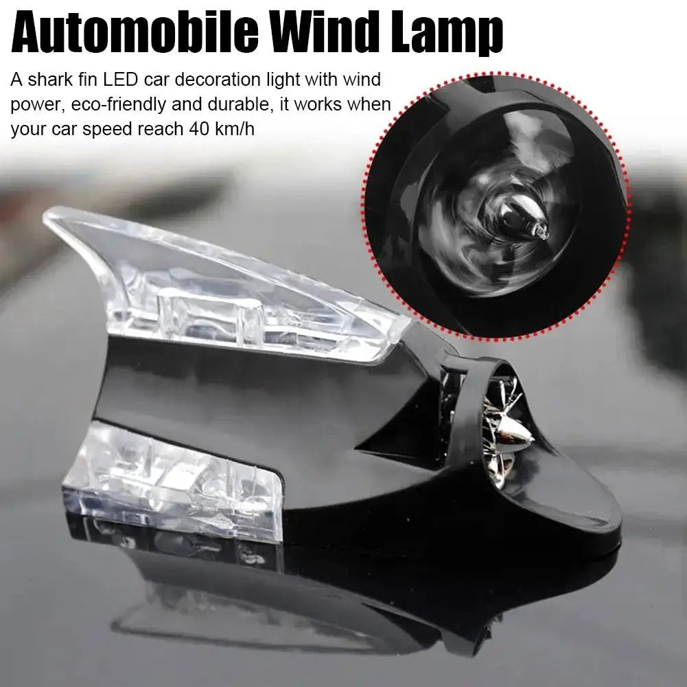 Car Auto Styling Wind And Power Shark Fin Shaped Receiving Antenna LED Warning Flashing Light Lamp