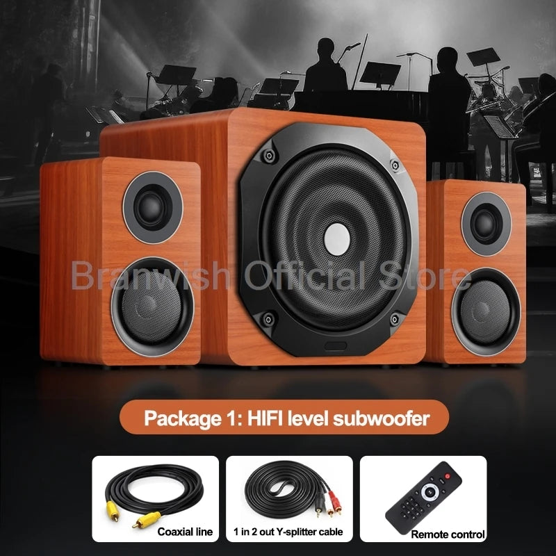 6.5 inch 180W Speaker with 2Pcs Satellite Speakers 5.0 Bluetooth HIFI Sound Box Support RCA USB TF For Home Theater Karaoke 1Pc