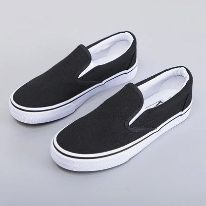 Hand-Painted Canvas Shoes Elastic Unisex Spring 2025 Style Korean Version Flat Heel Breathable Cotton Lined All-Season Footwear