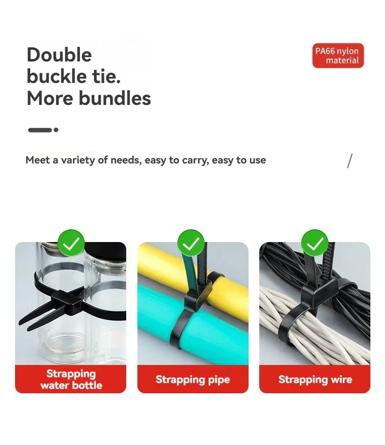 2/20pcs Heavy Duty Police Handcuffs (27.5") | Flexible Self-Locking Double Head Nylon Cable Zip Ties