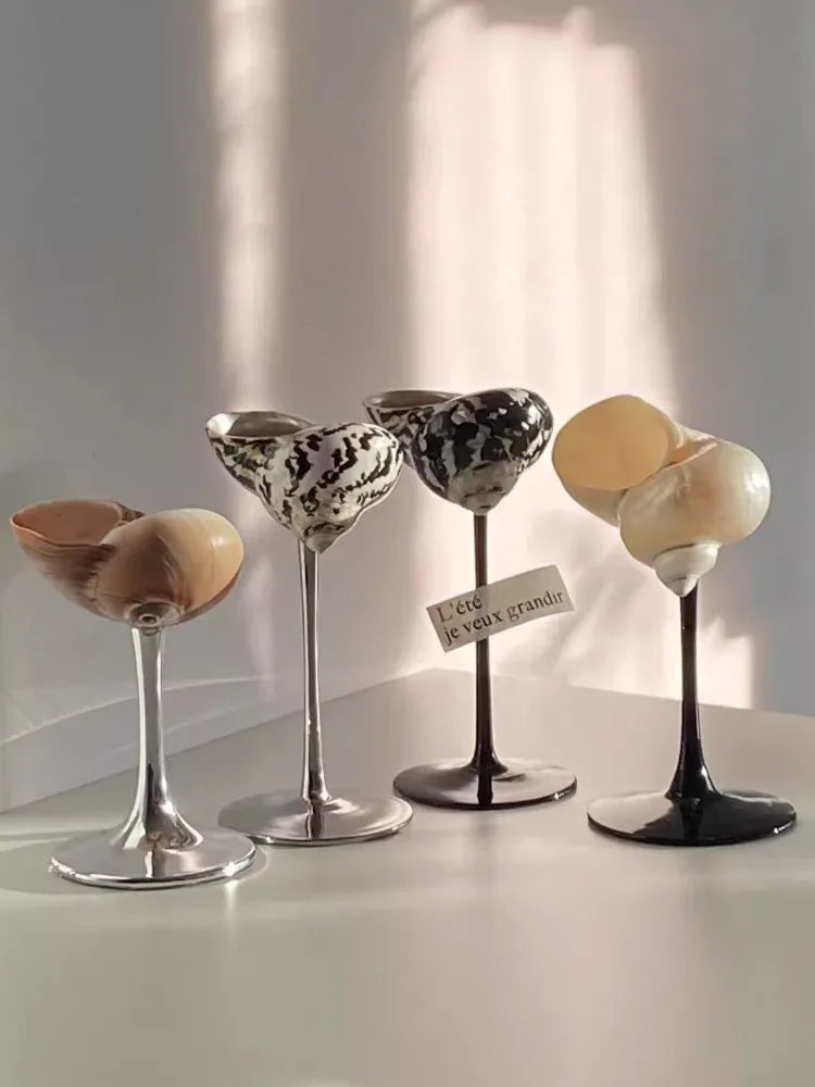 Nordic Handmade Natural Conch Shell Wine Glass Creative Party Drinking Set Ladies' Niche Champagne Glasses Bar High-end Utensils