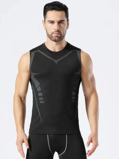 Mans Compression Tank Top Men Gym Shirt Sleeveless Quick Dry Sportswear Male Fitness Bodybuilding Vest Workout Muscle Top