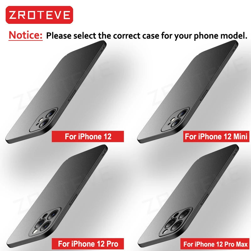 For iPhone 17 Air 17e 16 16e 15 14 13 12 Pro Max ZROTEVE Slim Matte Hard PC Cover For iPhone17 iPhone16 Plus Phone Case
