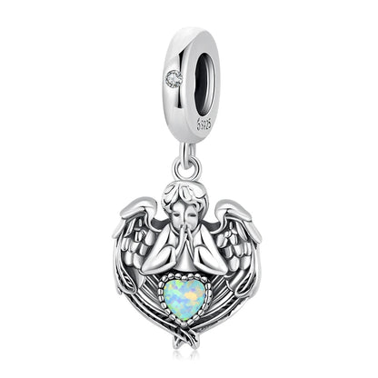 WOSTU Real 925 Sterling Silver Heart Pendents Gifts Charms Beads Fit Original DIY Bracelet Necklace Mother's Day Jewelry for Mom