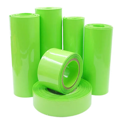 1/8/15M PVC Heat Shrink Tube 18650 Lipo Battery Pack 105mm ~ 300mm Insulated Protection Film Wrap Case Cable Sleeve Fruit Green