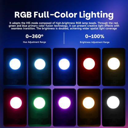 Miaotu RGB Photography Light G230W G330W Portable LED Video Lamp 2800K-6500K Studio Live Fill Light
