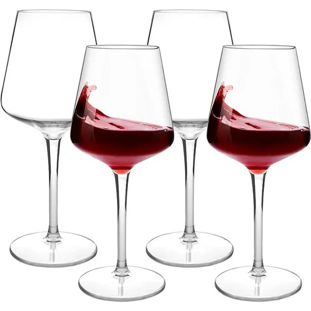 MICHLEY 2/4/6PCS Set Unbreakable Plastic Wine Glass High Quality Goblet Transparent Tritan Plastic Wine Juice Drink Cup Party