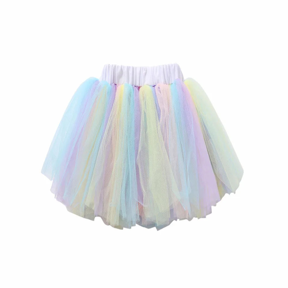 Girl half princess skirt Korean version of baby girl super beautiful fairy rainbow gauze skirt tutu skirt