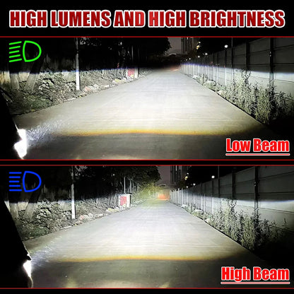 3.0 Inch Bi LED Projector Hella Lenses H4 H7 9005 9006 Car Headlight Bulbs Retrofit Kits Angel Eyes Halo Lights WHITE DRL 120W
