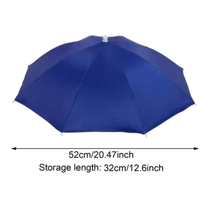 Foldable Head Umbrella Hat Portable Foldable Rain Umbrella Hat Outdoor Fishing Sunshade Hat for Golf Gardening Camping