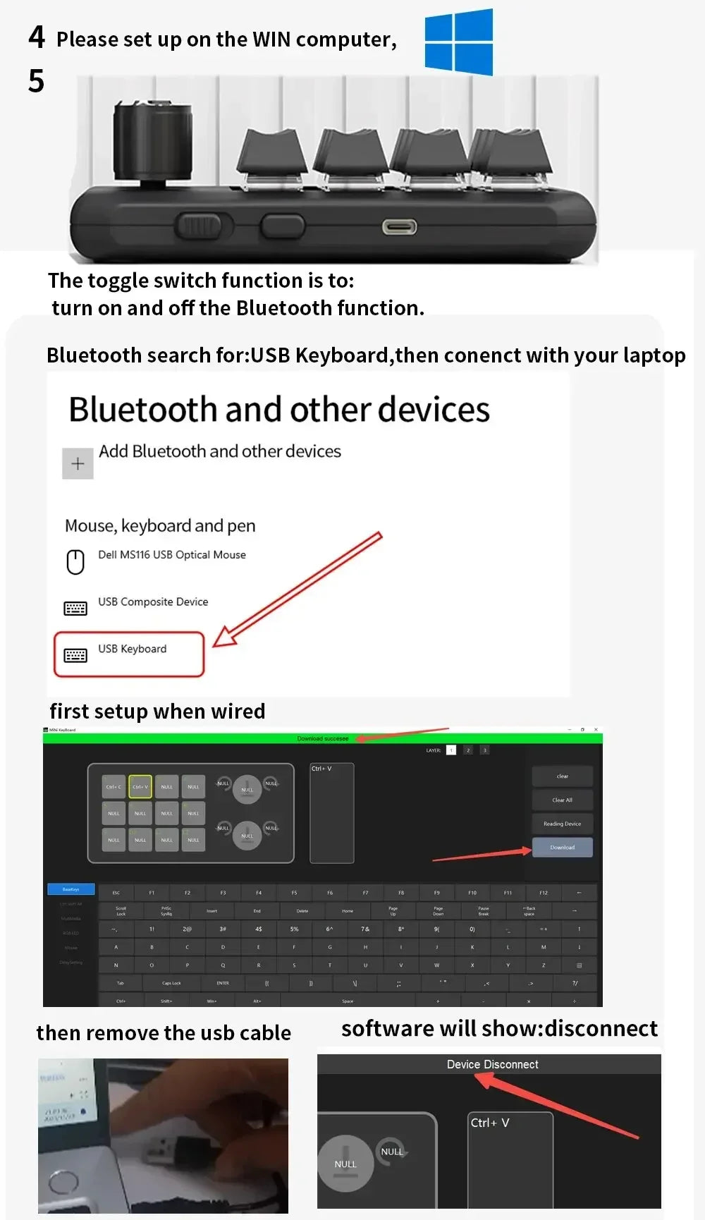 12 Key 2 Knob Mini Macro Custom Keyboard Bluetooth/3 Modes Programming Mechanical Keyboard Gaming Drawing Switch Hot-swap Keypad
